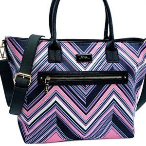 Trina Turk Women's Faux Leather Printed Convertible Tote Handbag